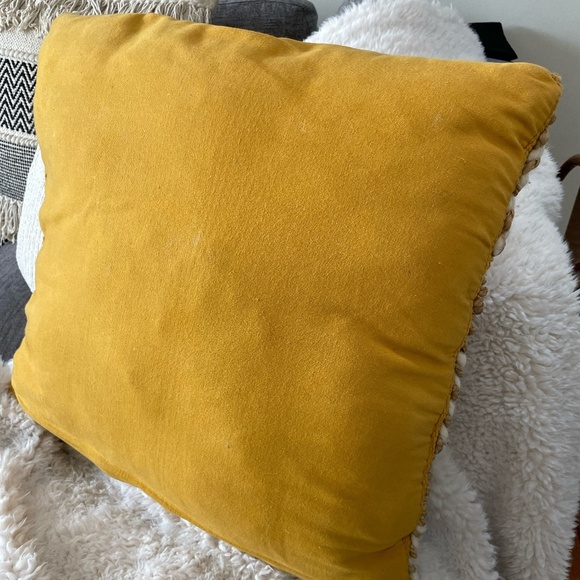 LARGE BOHO MUSTARD/JUTE/CREAM TOSS DECORATIVE PILLOW - Picture 6 of 6